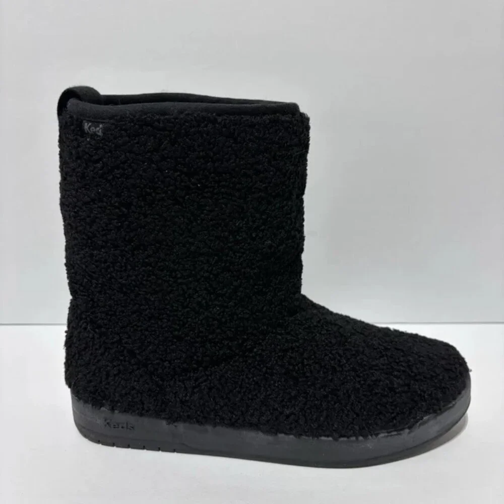 Keds Women’s Tally Faux Shearling Winter Boot Black, Size 7 M